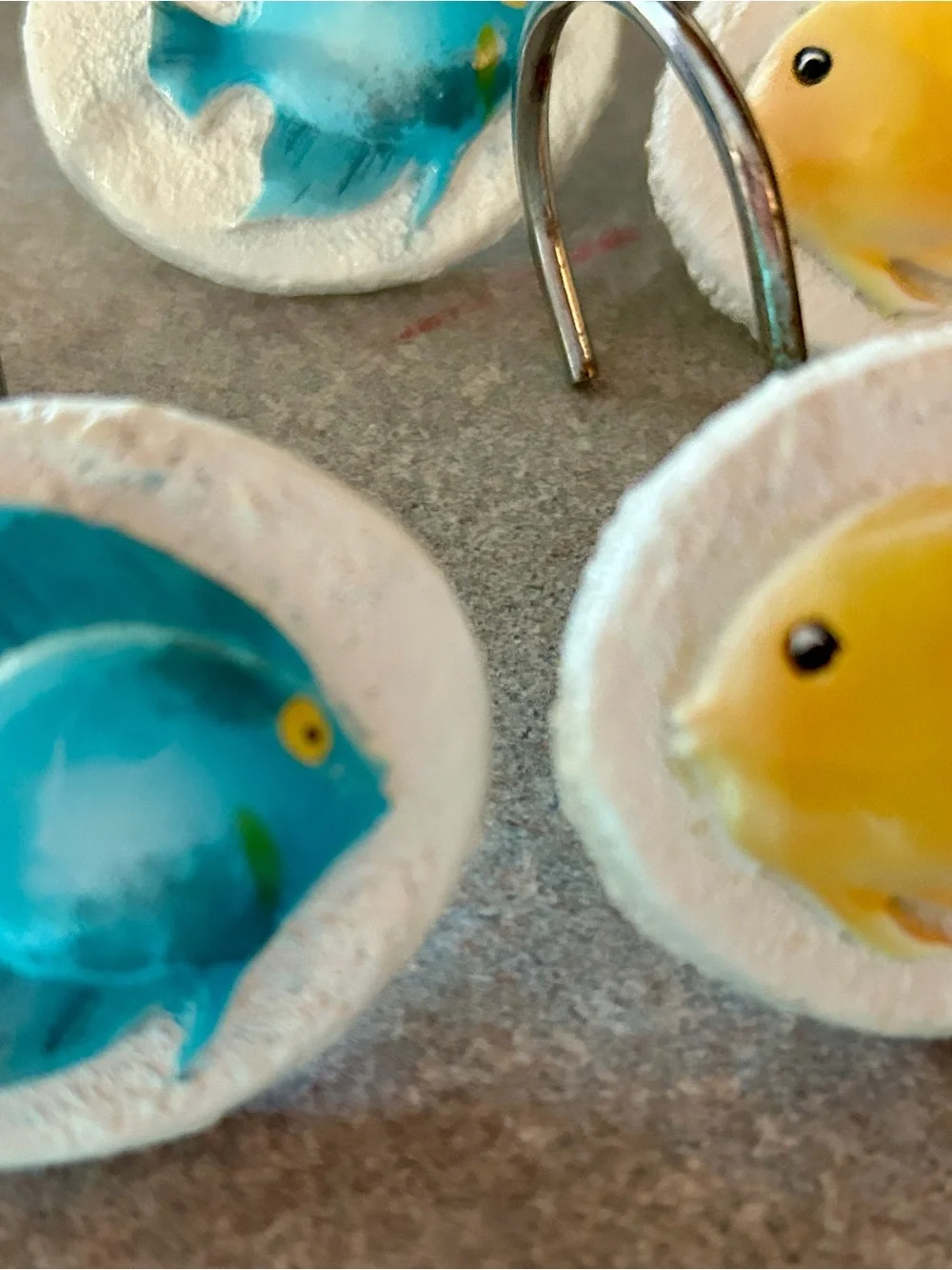 Retired “Rainbow Fish” resin Shower Curtain Hooks